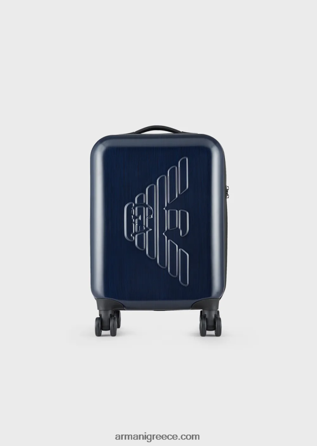 γυναίκες Armani τσάντα χειραποσκευής κοιλιακών με υπερμεγέθη, ανάγλυφο αετό 4046R6765 ναυτικό μπλε