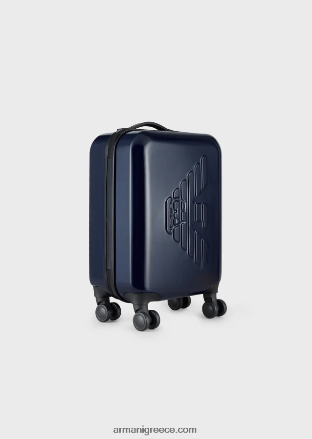 γυναίκες Armani τσάντα χειραποσκευής κοιλιακών με υπερμεγέθη, ανάγλυφο αετό 4046R6765 ναυτικό μπλε