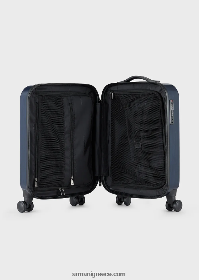 γυναίκες Armani τσάντα χειραποσκευής κοιλιακών με υπερμεγέθη, ανάγλυφο αετό 4046R6765 ναυτικό μπλε