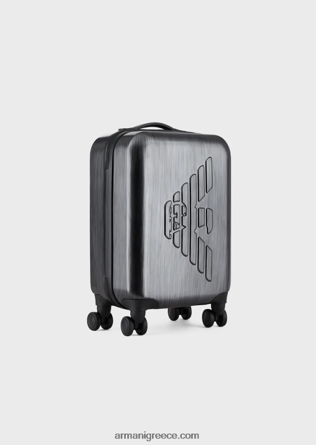 γυναίκες Armani τσάντα χειραποσκευής κοιλιακών με υπερμεγέθη, ανάγλυφο αετό 4046R6766 γκρί