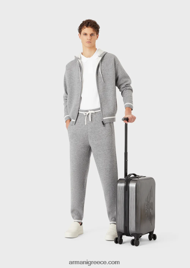 γυναίκες Armani τσάντα χειραποσκευής κοιλιακών με υπερμεγέθη, ανάγλυφο αετό 4046R6766 γκρί