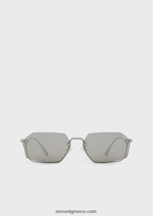 γυναίκες Armani ορθογώνια γυαλιά ηλίου 4046R6929 ασήμι
