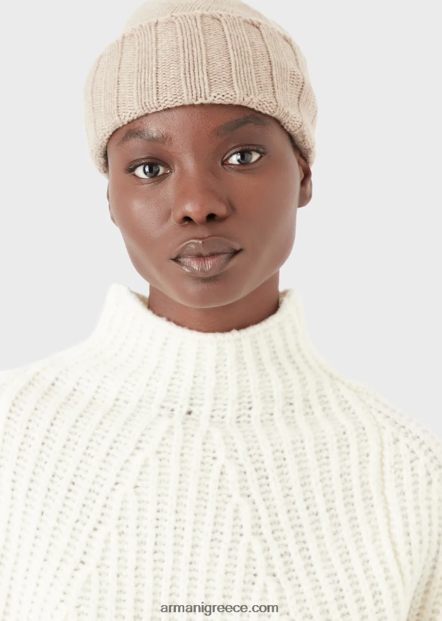 γυναίκες Armani κασμίρι με ραβδώσεις 4046R6779 μπεζ