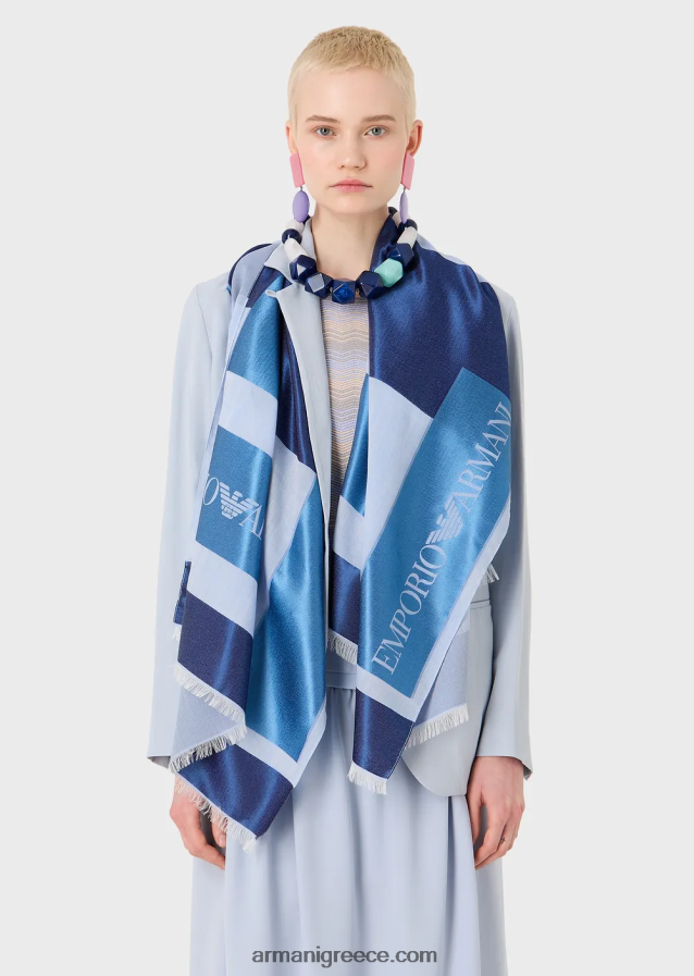 γυναίκες Armani οξικό μείγμα έκλεψε με πάνελ καταβροχθίζει 4046R6860 μπλε