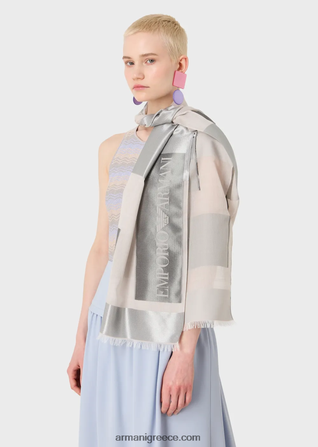 γυναίκες Armani οξικό μείγμα έκλεψε με πάνελ καταβροχθίζει 4046R6861 γκρί