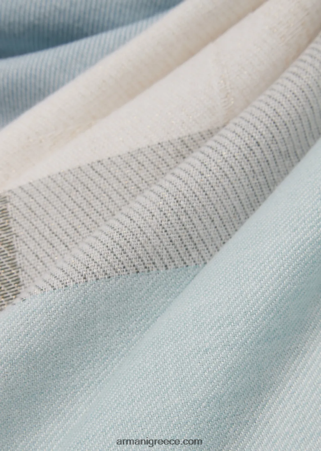 γυναίκες Armani Οριζόντια ριγέ μοτίβο κλεφτό με λογότυπο ζακάρ 4046R6866 ακουα μπλε