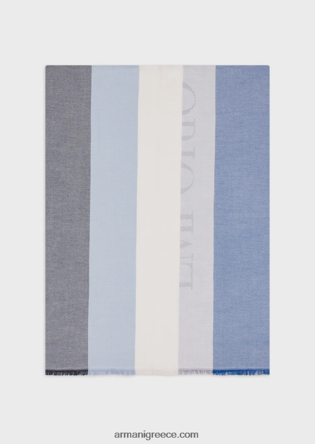 γυναίκες Armani Οριζόντια ριγέ μοτίβο κλεφτό με λογότυπο ζακάρ 4046R6868