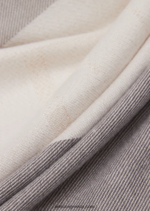 γυναίκες Armani Οριζόντια ριγέ μοτίβο κλεφτό με λογότυπο ζακάρ 4046R6869 γκρι περιστεριού