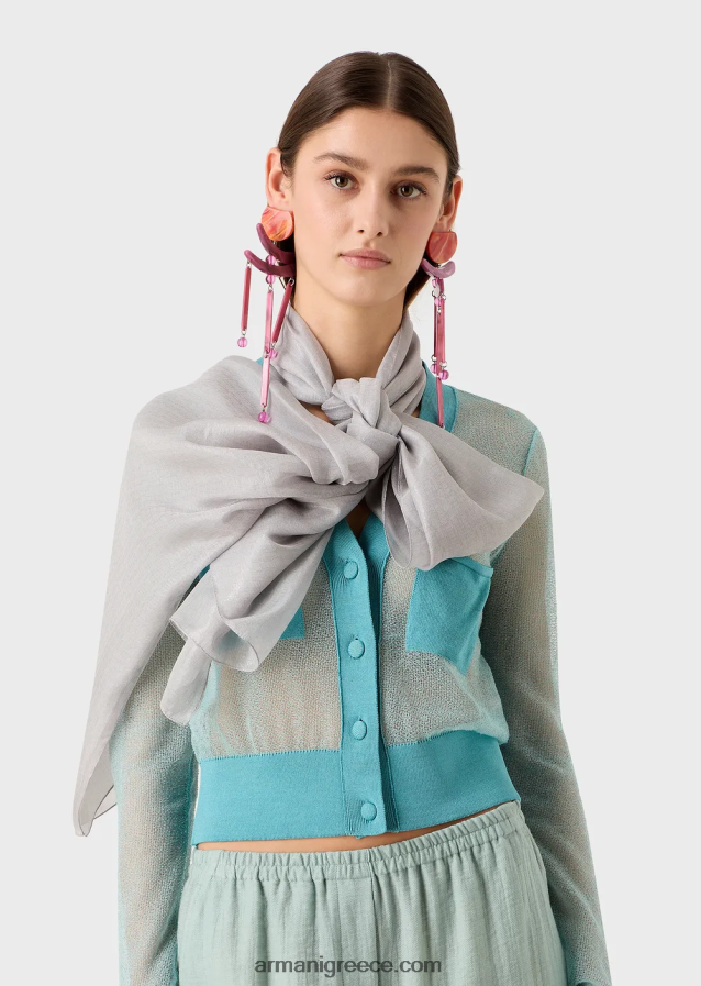 γυναίκες Armani πλαστικοποιημένο μετάξι με ένα μανίκι ανασήκωμα των ώμων 4046R6874