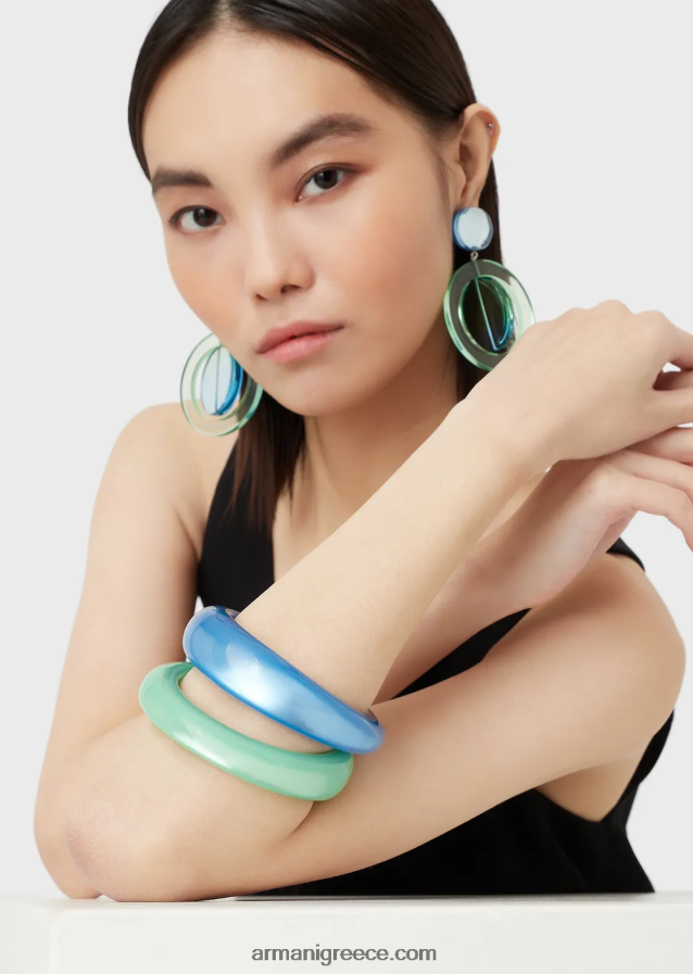 γυναίκες Armani σετ 2 διχρωμα βραχιολια από πλεξιγκλας 4046R6855