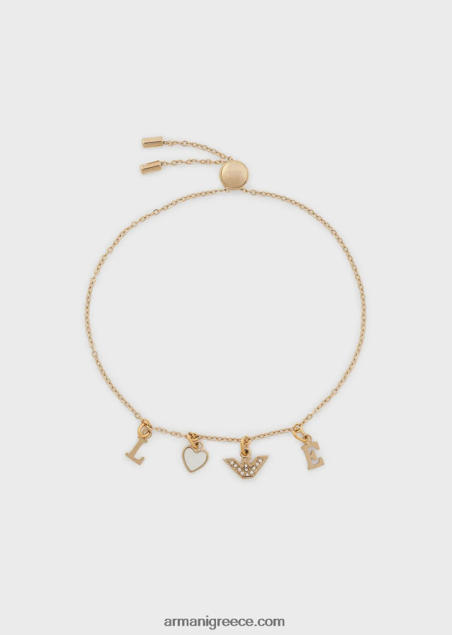 γυναίκες Armani λευκό βραχιόλι με αλυσίδα από μαργαριτάρι 4046R6783 χρυσός