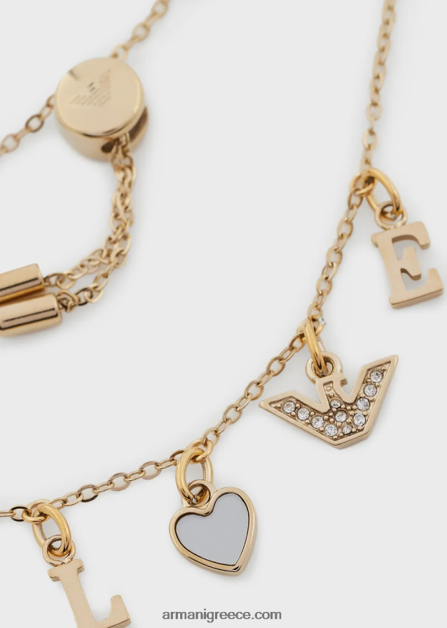 γυναίκες Armani λευκό βραχιόλι με αλυσίδα από μαργαριτάρι 4046R6783 χρυσός