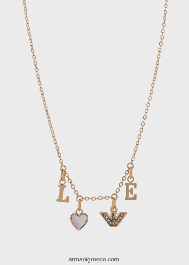 γυναίκες Armani κολιέ με λευκή αλυσίδα από μαργαριτάρι 4046R6784 χρυσός