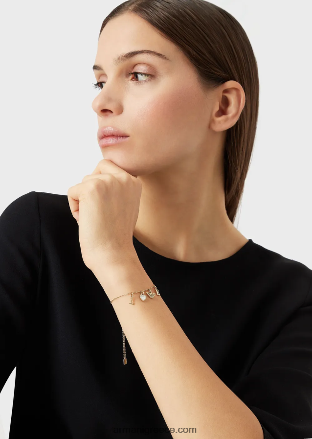 γυναίκες Armani λευκό βραχιόλι με συστατικά από μαργαριτάρι 4046R6785 ροζ χρυσός