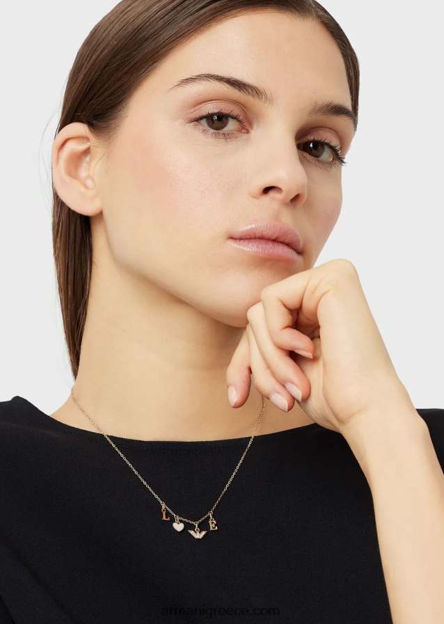 γυναίκες Armani λευκό κολιέ από μαργαριτάρι συστατικά 4046R6786 ροζ χρυσός