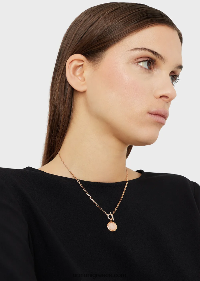 γυναίκες Armani κολιέ με κρεμαστό κόσμημα ροδακινί 4046R6788