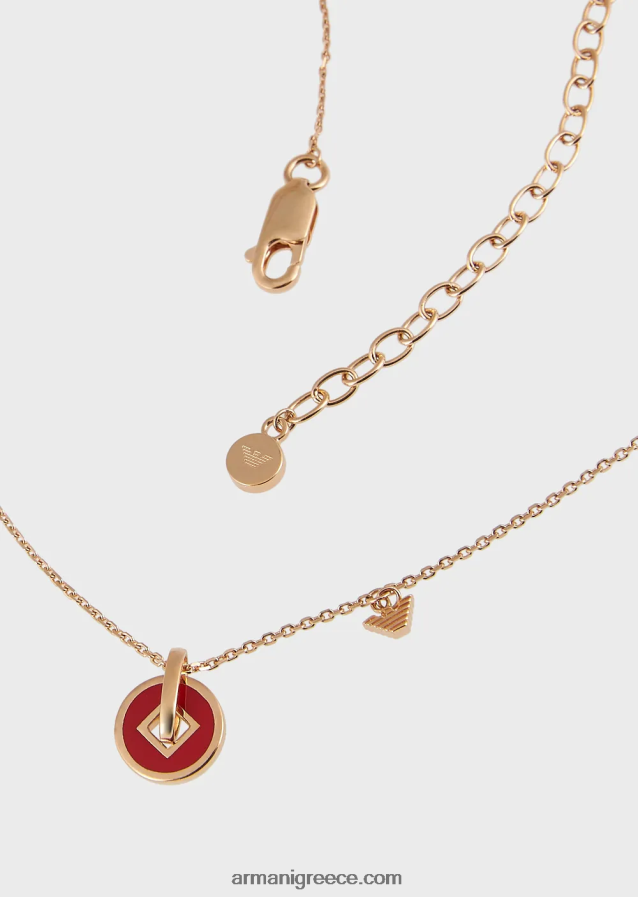 γυναίκες Armani Ασημένιο κρεμαστό κολιέ σε τόνους ροζ χρυσού 4046R6790 χρυσός