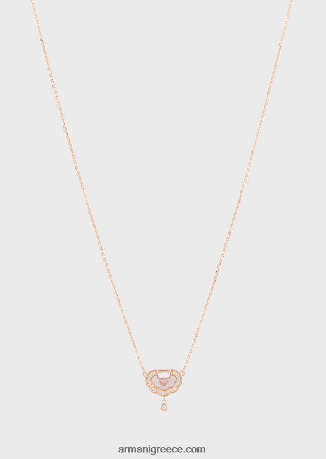γυναίκες Armani Ασημένιο κρεμαστό κολιέ σε τόνους ροζ χρυσού 4046R6791 ροζ χρυσός