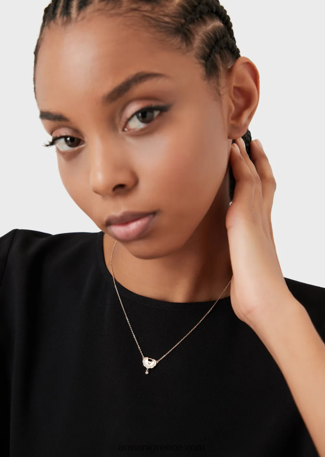 γυναίκες Armani Ασημένιο κρεμαστό κολιέ σε τόνους ροζ χρυσού 4046R6791 ροζ χρυσός