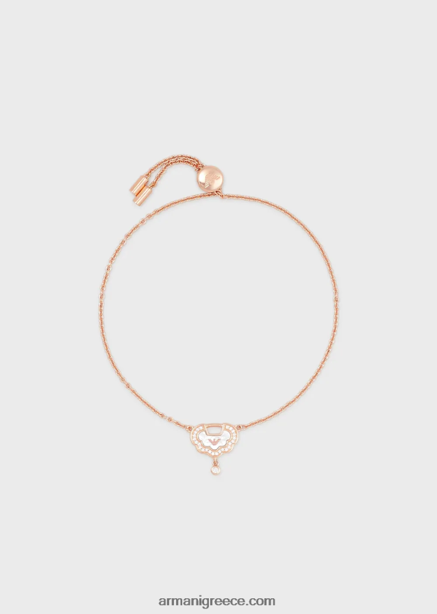 γυναίκες Armani Βραχιόλι ταυτότητας από ροζ χρυσό ασήμι 4046R6792 ροζ χρυσός