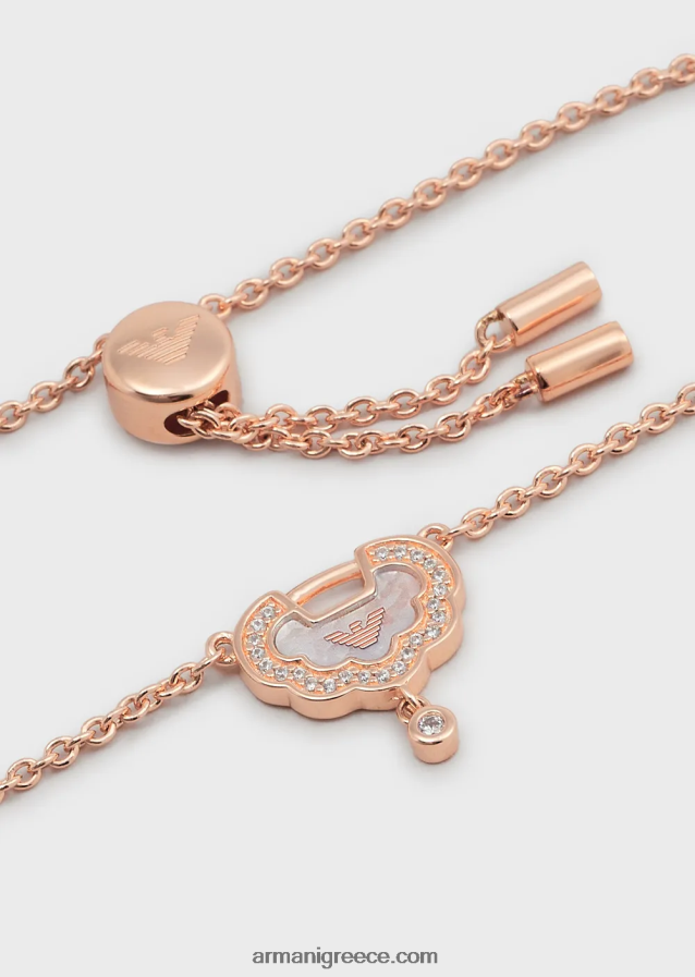 γυναίκες Armani Βραχιόλι ταυτότητας από ροζ χρυσό ασήμι 4046R6792 ροζ χρυσός