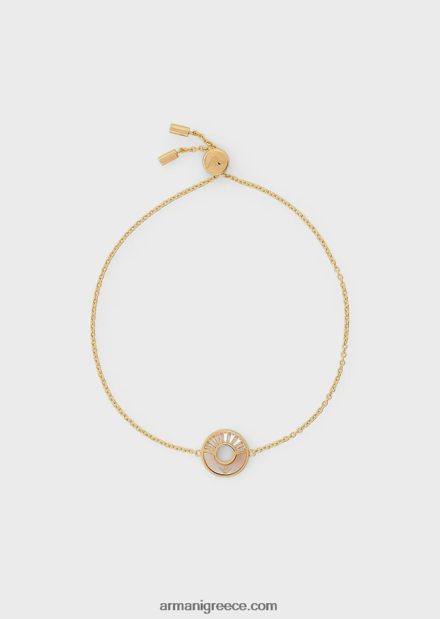 γυναίκες Armani λευκό βραχιόλι με αλυσίδα από μαργαριτάρι 4046R6794 χρυσός