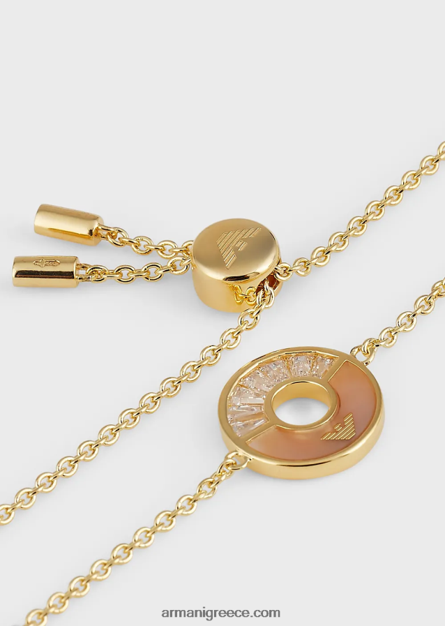 γυναίκες Armani λευκό βραχιόλι με αλυσίδα από μαργαριτάρι 4046R6794 χρυσός