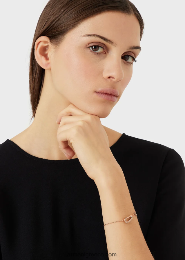 γυναίκες Armani Βραχιόλι με αλυσίδα από ροζ χρυσό από ανοξείδωτο ατσάλι 4046R6796