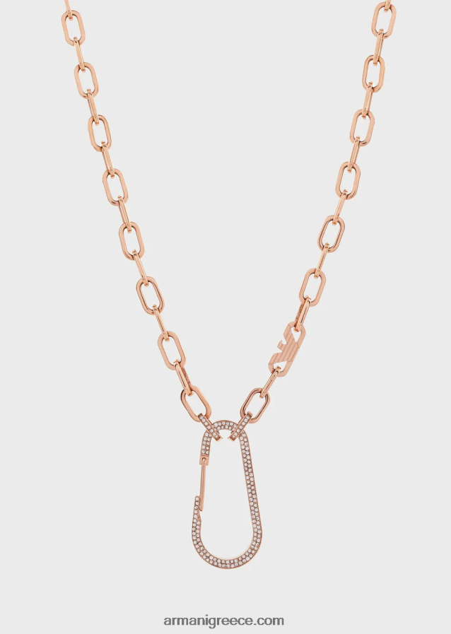 γυναίκες Armani Κολιέ με αλυσίδα από ανοξείδωτο ατσάλι σε ροζ χρυσό τόνο 4046R6797 ροζ χρυσός