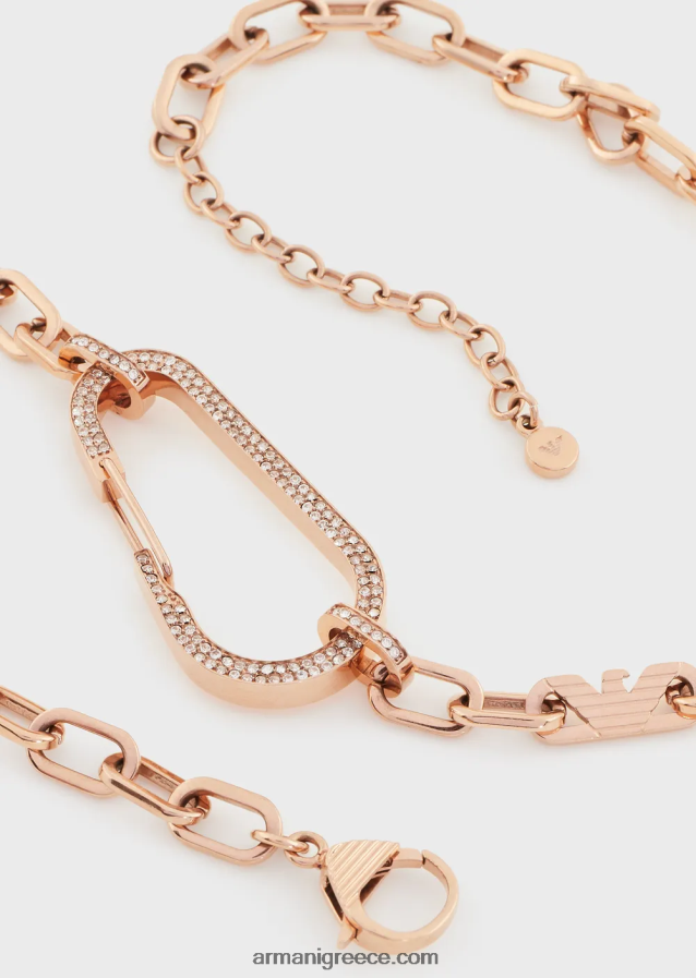 γυναίκες Armani Κολιέ με αλυσίδα από ανοξείδωτο ατσάλι σε ροζ χρυσό τόνο 4046R6797 ροζ χρυσός