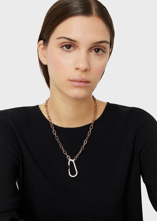 γυναίκες Armani Κολιέ με αλυσίδα από ανοξείδωτο ατσάλι σε ροζ χρυσό τόνο 4046R6797 ροζ χρυσός