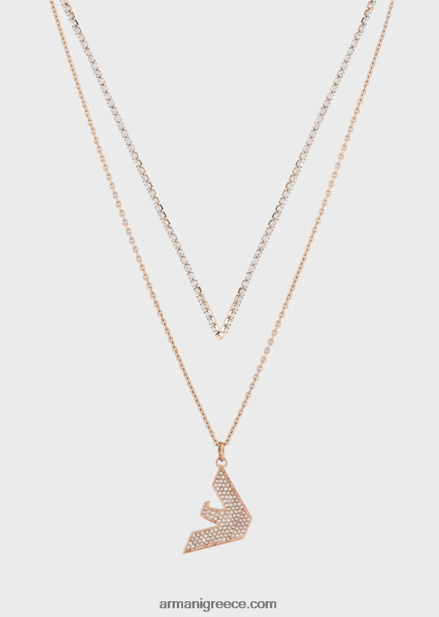 γυναίκες Armani Κολιέ με κρεμαστό ροζ χρυσό από ανοξείδωτο ατσάλι 4046R6798 ροζ χρυσός