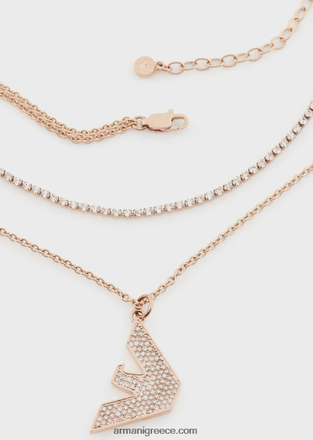 γυναίκες Armani Κολιέ με κρεμαστό ροζ χρυσό από ανοξείδωτο ατσάλι 4046R6798 ροζ χρυσός
