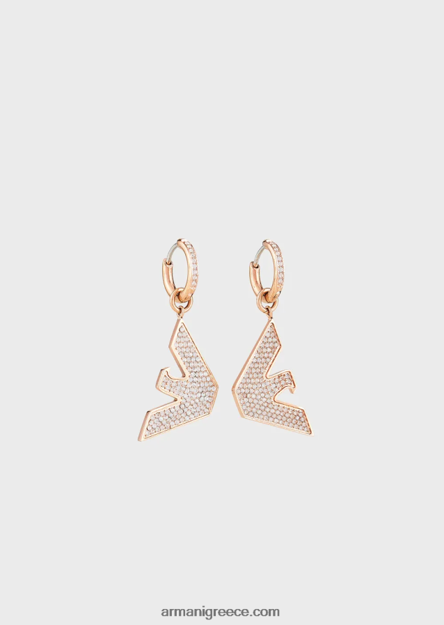 γυναίκες Armani Σκουλαρίκια κρίκοι από ανοξείδωτο ατσάλι σε ροζ χρυσό τόνο 4046R6799 ροζ χρυσός