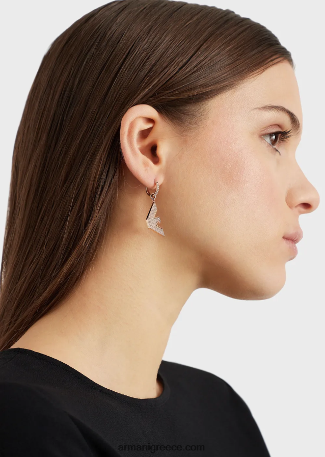 γυναίκες Armani Σκουλαρίκια κρίκοι από ανοξείδωτο ατσάλι σε ροζ χρυσό τόνο 4046R6799 ροζ χρυσός