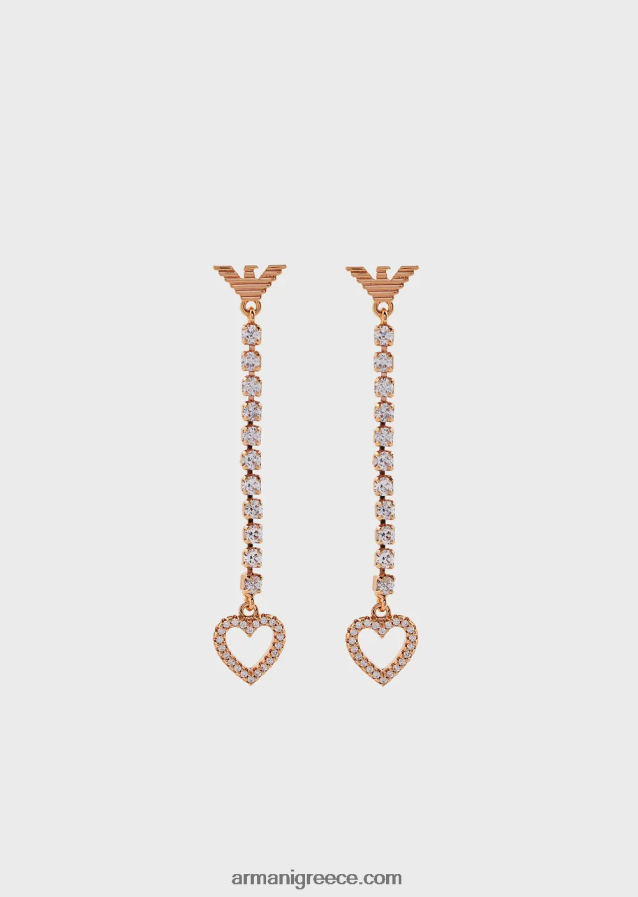 γυναίκες Armani σκουλαρίκια σταγόνας από ορείχαλκο ροζ χρυσό 4046R6801 ροζ χρυσός
