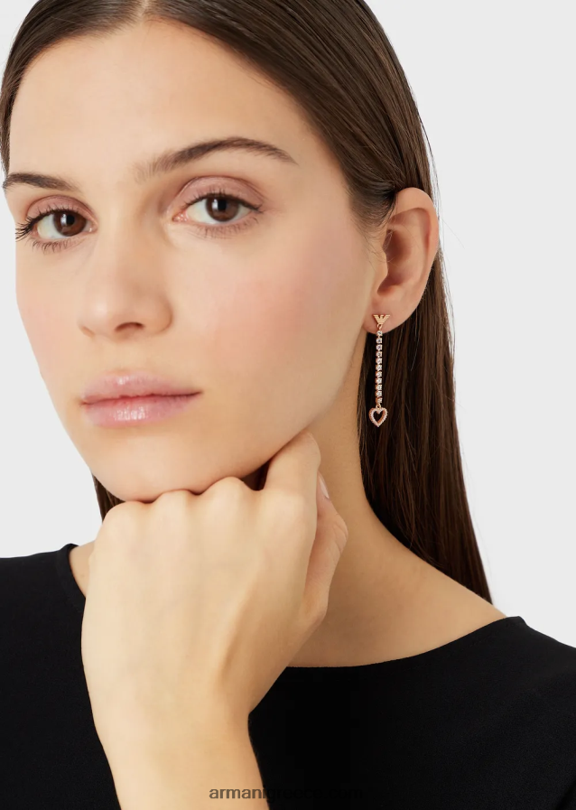 γυναίκες Armani σκουλαρίκια σταγόνας από ορείχαλκο ροζ χρυσό 4046R6801 ροζ χρυσός