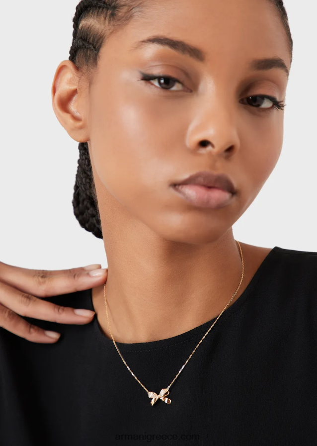 γυναίκες Armani Ασημένιο κρεμαστό κολιέ σε τόνους ροζ χρυσού 4046R6802 ροζ χρυσός