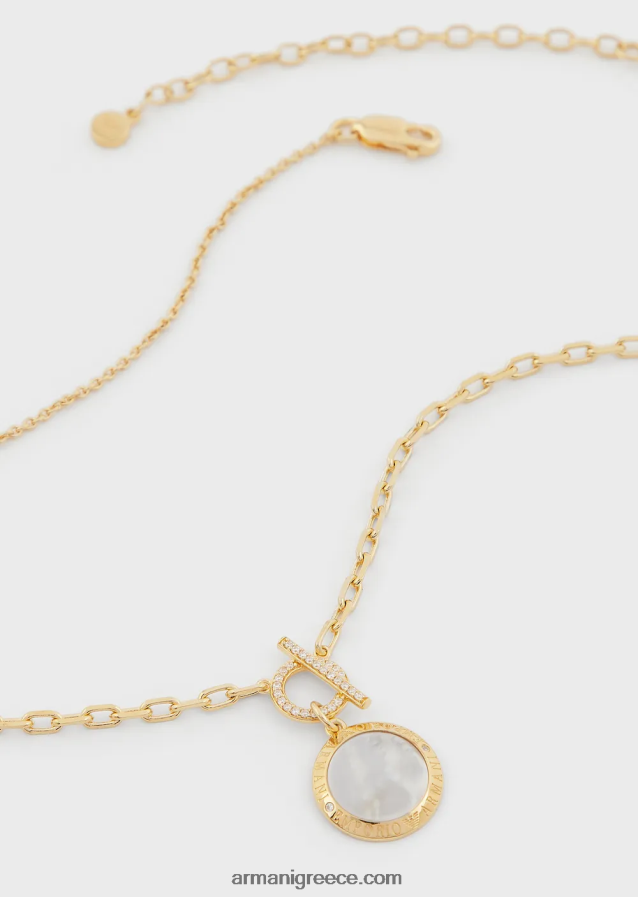 γυναίκες Armani Κρεμαστό κολιέ από λευκό φίλντισι 4046R6805 χρυσός