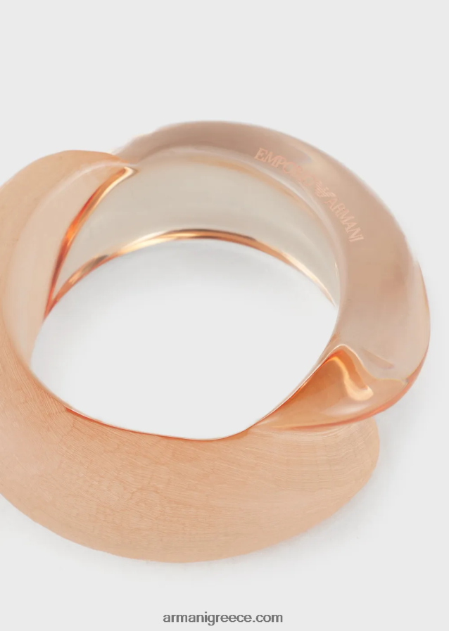 γυναίκες Armani βραχιόλι με ανάμεικτο γυαλιστερό και ματ ρητίνη 4046R6806 γυμνός