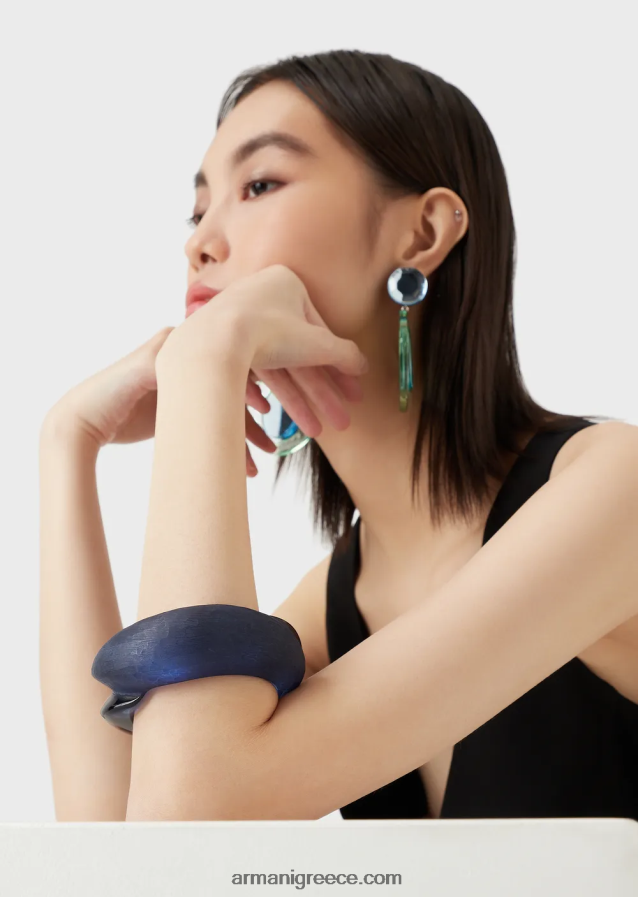 γυναίκες Armani βραχιόλι με ανάμεικτο γυαλιστερό και ματ ρητίνη 4046R6807 μπλε