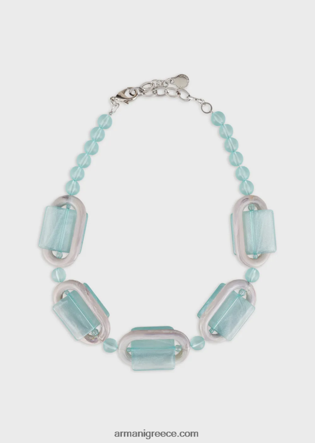 γυναίκες Armani κολιέ με σφαίρες από πλεξιγκλάς και γεωμετρικές λεπτομέρειες 4046R6808