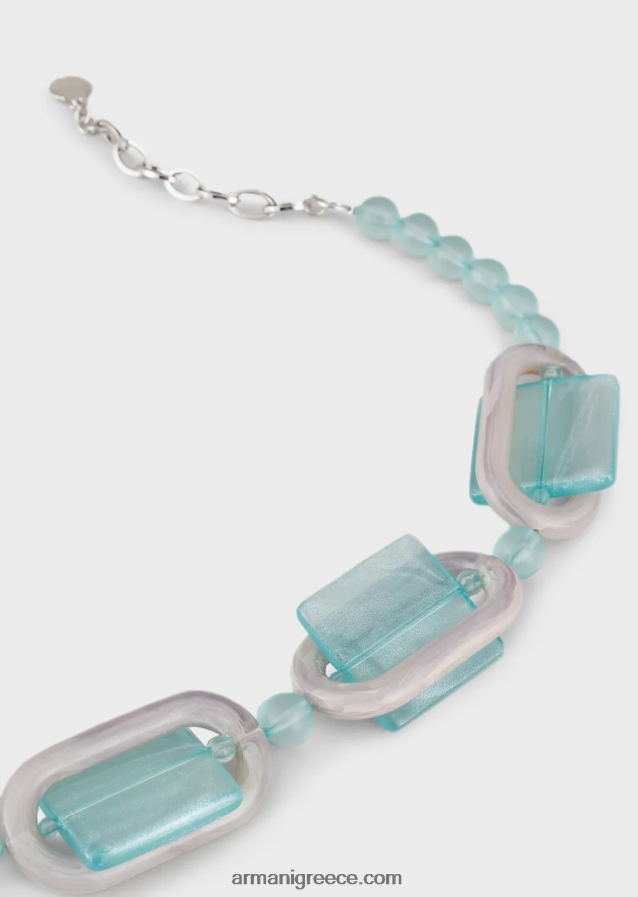 γυναίκες Armani κολιέ με σφαίρες από πλεξιγκλάς και γεωμετρικές λεπτομέρειες 4046R6808