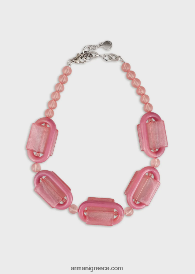 γυναίκες Armani κολιέ με σφαίρες από πλεξιγκλάς και γεωμετρικές λεπτομέρειες 4046R6809