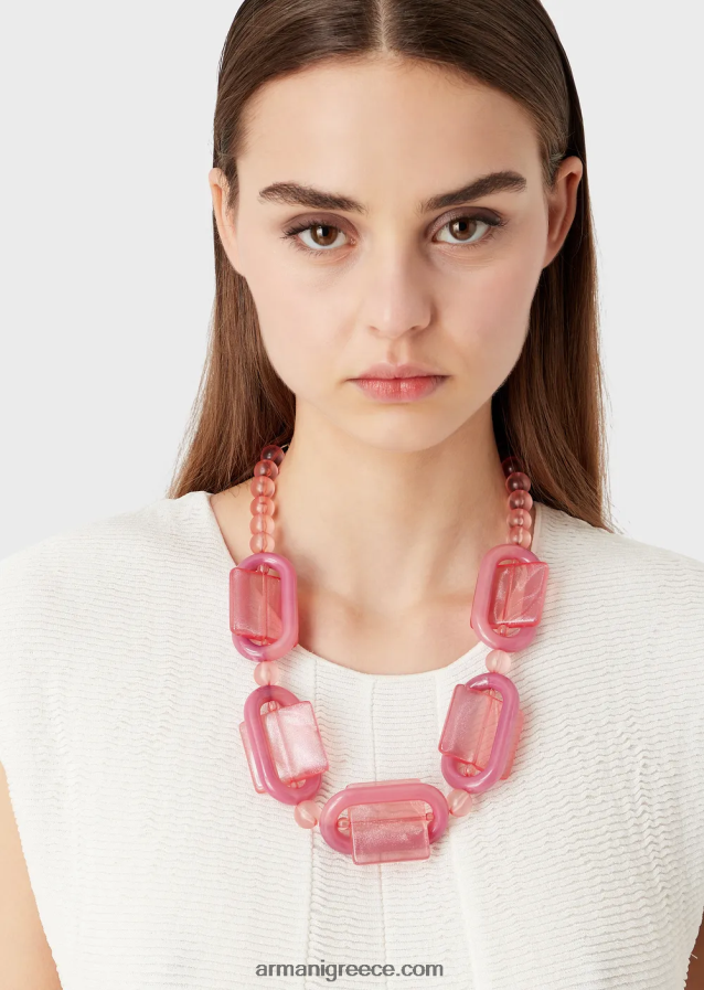 γυναίκες Armani κολιέ με σφαίρες από πλεξιγκλάς και γεωμετρικές λεπτομέρειες 4046R6809