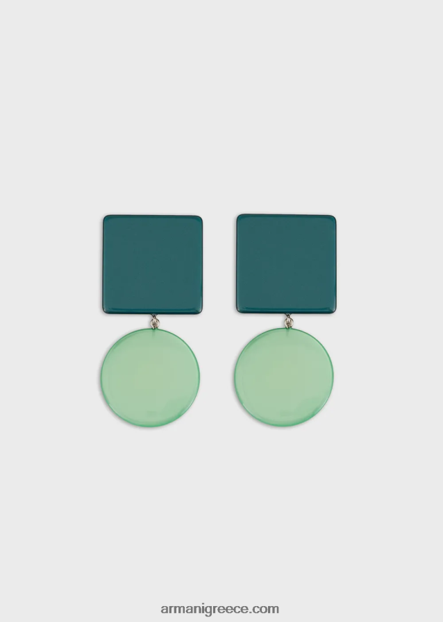 γυναίκες Armani κρεμαστά σκουλαρίκια από ρητίνη με γεωμετρικά στοιχεία 4046R6810