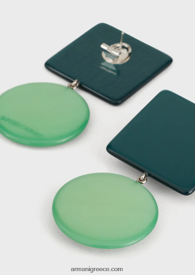 γυναίκες Armani κρεμαστά σκουλαρίκια από ρητίνη με γεωμετρικά στοιχεία 4046R6810