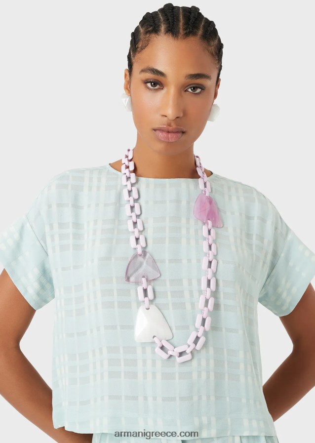 γυναίκες Armani κολιέ υπερμεγέθη αλυσίδα με πέτρες από πλεξιγκλάς 4046R6811