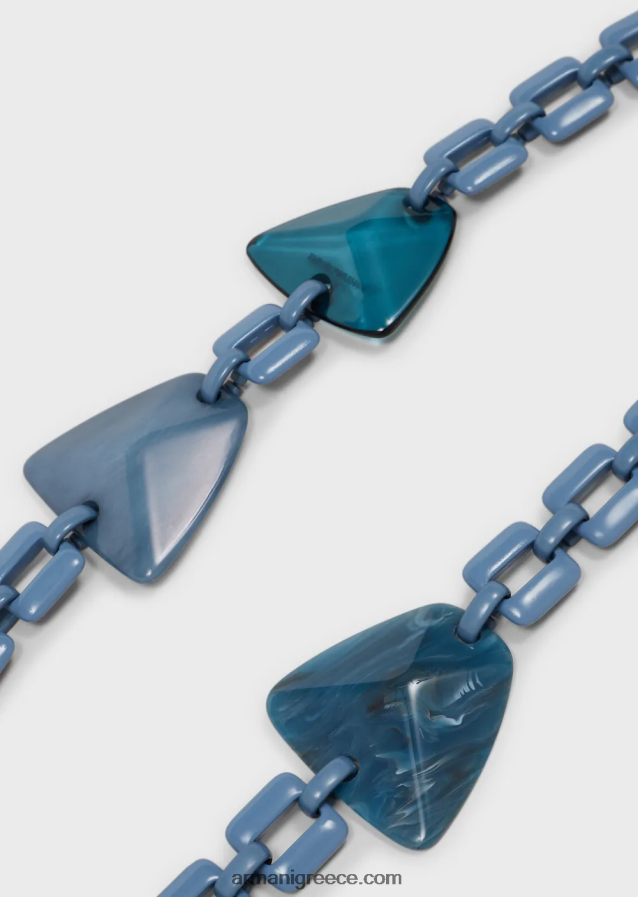 γυναίκες Armani κολιέ υπερμεγέθη αλυσίδα με πέτρες από πλεξιγκλάς 4046R6812 γαλανός