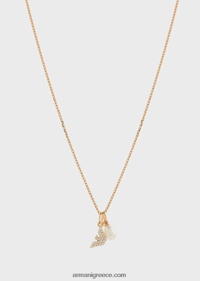 γυναίκες Armani Ασημένιο κρεμαστό κολιέ σε τόνους ροζ χρυσού 4046R6819 ροζ χρυσός